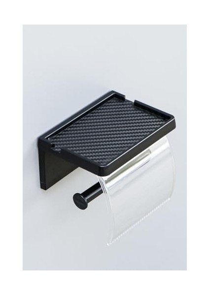 Home Yapışkanlı Kapaklı Tuvalet Kağıdı Askısı Banyo Tuvalet Kağıtlığı Aparatı Peçetelik Organizer Plastik, Siyah fiyatları