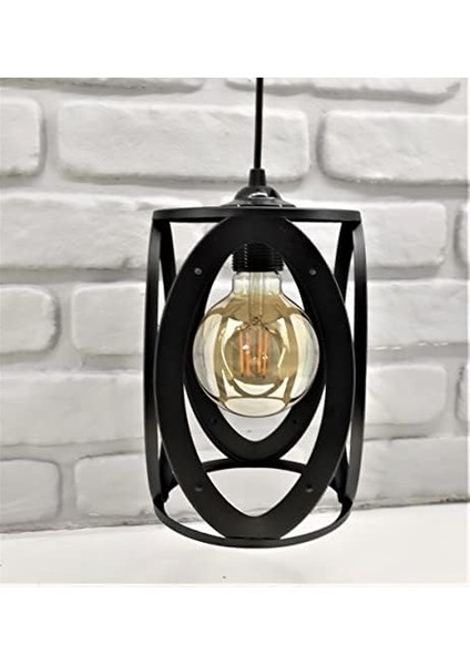 Siyah Metal Oval Model Tekli Sarkıt Salon Hol Mutfak Avize Modelleri fiyatları