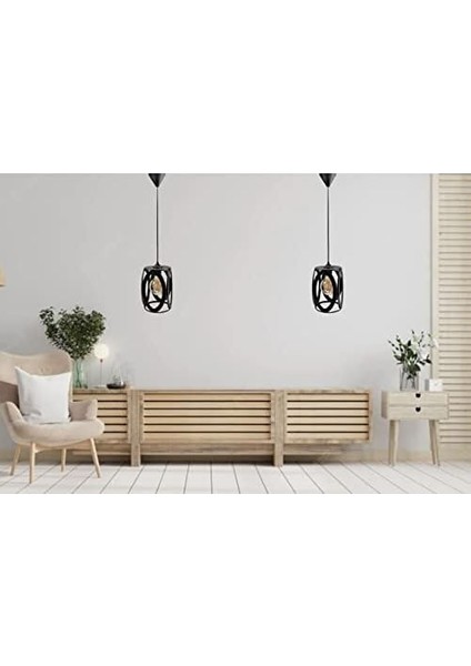 Siyah Metal Oval Model Tekli Sarkıt Salon Hol Mutfak Avize Modelleri modelleri