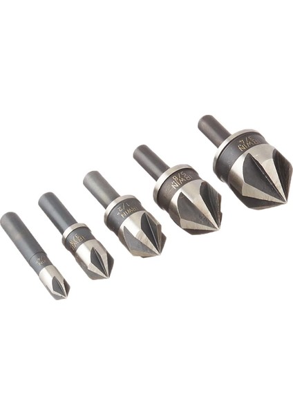 Tools 1877791 Konik Havşa Matkap Ucu, Siyah Oksit, 5 Parçalı