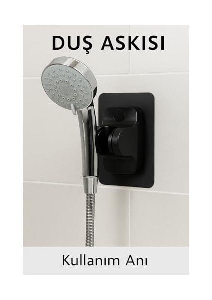 Yapışkanlı Lüks Duş Askısı - Siyah Renk | Vidalama Gerektirmez | Suya Dayanıklı | Pratik Montaj | Tüm Banyo Duvarlarıyla Uyumlu fiyatları