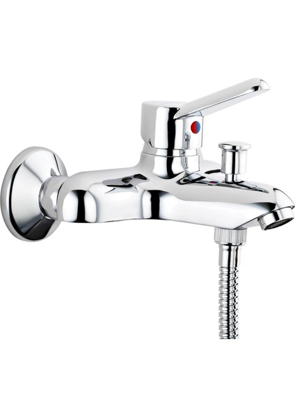 Viva Banyo Bataryası A41045, Duvardan Montaj, Krom, Seramik Kartuşlu, Pirinç Gövde