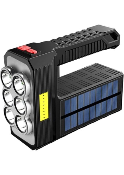 Enerjili 8 Gözlü Kamp Lambası Solar ve Uzun Menzilli Kamp Feneri Yüksek Performanslı Işıldak