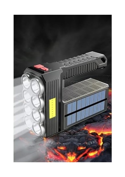 Enerjili 8 Gözlü Kamp Lambası Solar ve Uzun Menzilli Kamp Feneri Yüksek Performanslı Işıldak fiyatları