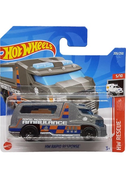 - Hw Hızlı Tepki - Hw Kurtarma 5/10 - HCX79 - Kısa Kart - Ambulans - Mattel 2022