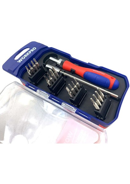 WP200516 18 Parça Profesyonel Cr-V Cırcırlı Hassas/elektronikçi Bits Tornavida Seti