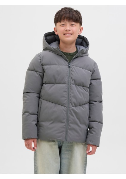 Jack Jones Jjglobal Puffer Jacket Jnr Çocuk Gri Mont 12283847-05