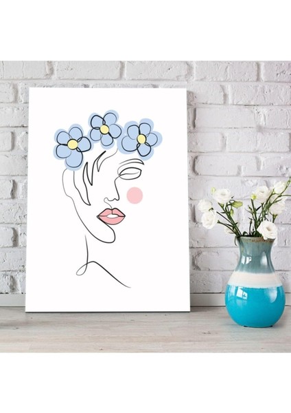 Saçında Bahar Çiçekleri Ev Hediyesi Dekorasyon 30X40 Kanvas Tablo