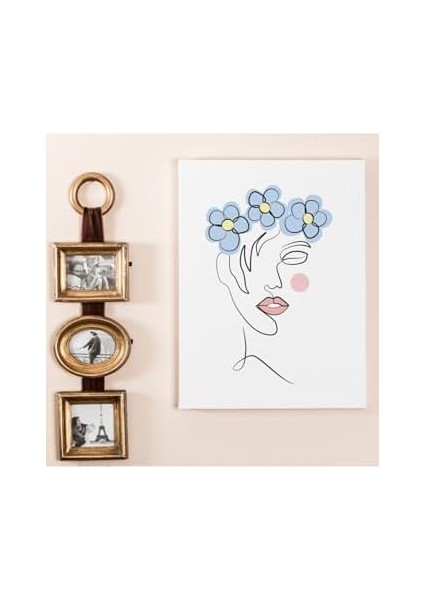 Saçında Bahar Çiçekleri Ev Hediyesi Dekorasyon 30X40 Kanvas Tablo modelleri