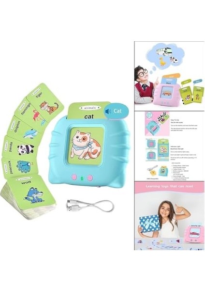 Ingilizce Erken Eğitim Kartı 224 Adet Flash Sesli Konuşan Kartlar Pembe fiyatları