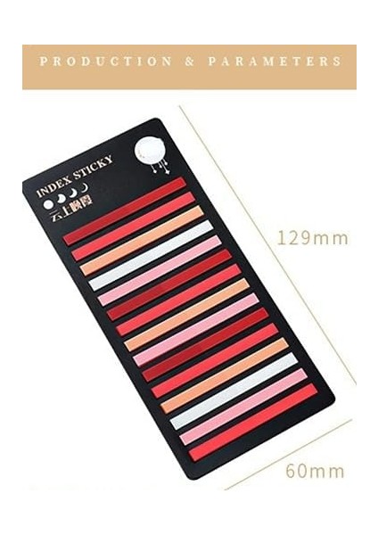 Post-It Sticky Notes Şeffaf Renkli Yapışkan Postit Not Kağıdı Etiketi Kısa Şeritler (Renk 5) fiyatları