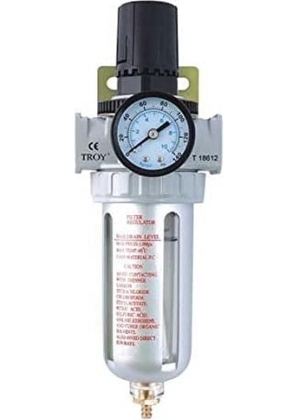 T 18612 Şartlandırıcı, Filtre + Regülatör, 1/2 Npt
