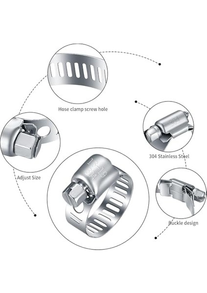 10 Adet Metal Ayarlanabilir Hortum Kelepçesi Seti - Solucan Dişli Boru Kelepçesi, Su Borusu, Tesisat, Otomotiv, Mekanik ve Ev Kullanımı Için Uygun fiyatları
