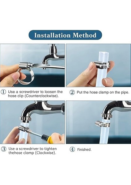 10 Adet Metal Ayarlanabilir Hortum Kelepçesi Seti - Solucan Dişli Boru Kelepçesi, Su Borusu, Tesisat, Otomotiv, Mekanik ve Ev Kullanımı Için Uygun modelleri