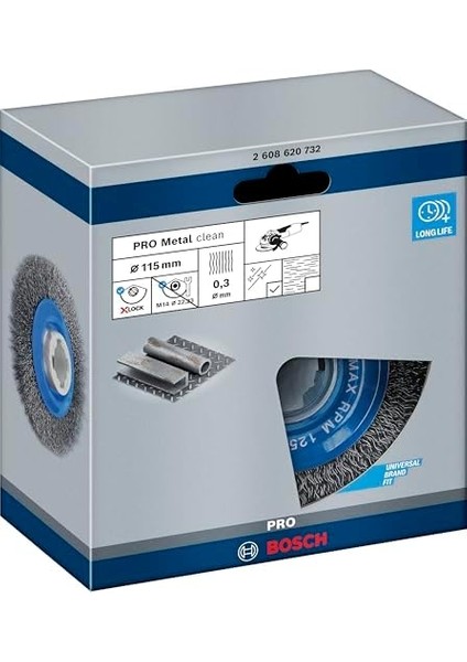 Professional Accessories Cam Fırçası, Dalgalı Tel Clean (Metal Için, X-Lock, Ø 115 Mm, Tel Kalınlığı 0,3 Mm) modelleri