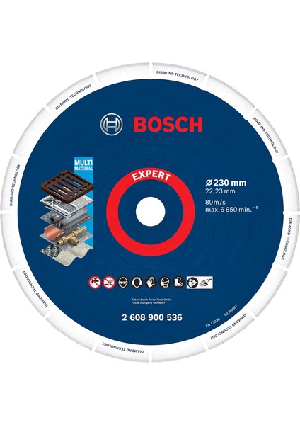 Professional 1x Expert Diamond Metal Wheel Büyük Boyutlu Kesici Diskler (Dökme Demir, Paslanmaz Çelik, Çelik, Demir Içermeyen Metalle, Ø 230 Mm, Aksesuar Büyük Avuç Taşlama Makinesi)