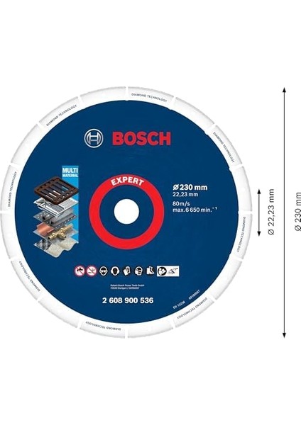 Professional 1x Expert Diamond Metal Wheel Büyük Boyutlu Kesici Diskler (Dökme Demir, Paslanmaz Çelik, Çelik, Demir Içermeyen Metalle, Ø 230 Mm, Aksesuar Büyük Avuç Taşlama Makinesi) fiyatları
