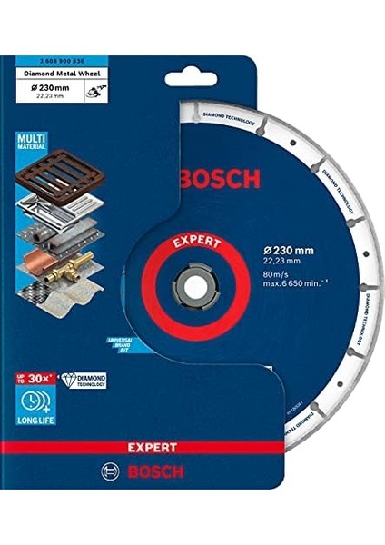 Professional 1x Expert Diamond Metal Wheel Büyük Boyutlu Kesici Diskler (Dökme Demir, Paslanmaz Çelik, Çelik, Demir Içermeyen Metalle, Ø 230 Mm, Aksesuar Büyük Avuç Taşlama Makinesi) modelleri