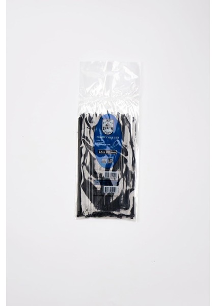 2,5X200 Siyah Kablo Bağı & Plastik Kelepçe & Cırt Kelepçe 100 Adet (Paket)