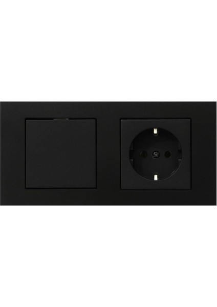 Grano Siyah 2'li Set Anahtar ve Topraklı Priz Set