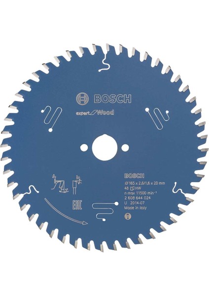 Dairesel Testere Bıçağı Expert Için Ahşap, 165 x 20 x 2,6 Mm, Diş Sayısı 48, 1 Adet, 2608644024