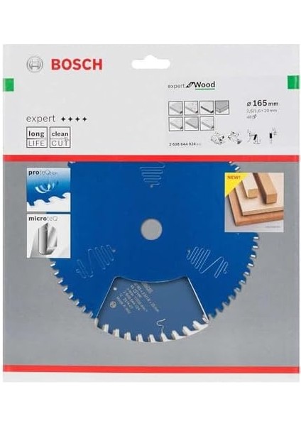 Dairesel Testere Bıçağı Expert Için Ahşap, 165 x 20 x 2,6 Mm, Diş Sayısı 48, 1 Adet, 2608644024 modelleri