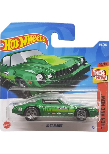 - ´81 Camaro - Then And Now 10/10 - HCV81 - Short Card - Edelbrock - Bell - Yeşil Metalik - Mattel 2022