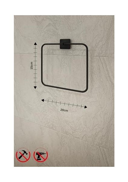 Banyo Yapışkanlı Aksesuar Seti Havluluk T.kağıtlık ve Peçetelik Kare Siyah 5 Li Set fiyatları