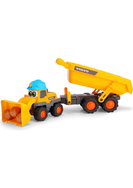 Toys, 204119007, Abc Tracey Trailer, Serbest Tekerlekli Volvo Digger, Hareketli Kürek, Kask Korna, Çıkarılabilir ve Hareketli Römork, Çıngırak Sesi Fonksiyonu, 65 cm