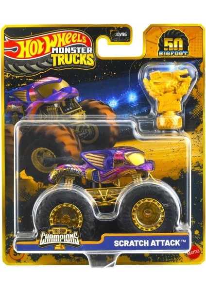 Trucks Bıg Foot Trophy Şampiyonları Tekli Araba - Scratch Attack Bıgfoot JDW04