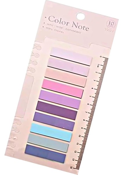 Post It 10 Renkli 200 Yaprak Şeffaf Yapışkan Not Kağıtları Sticky Notes Etiket Not Defteri Kitap Ayracı Gökkuşağı Serisi (Gül Kokusu)