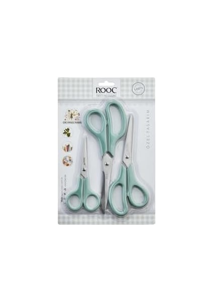 Premium Serisi Ergonomik Saplı Çelik Gıdaya Temasa Uygun 3'lü Set Mutfak Makası, Yeşil fiyatları