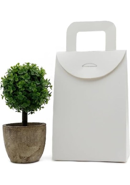 Beyaz Renk Çanta Model Hediye Kutusu (20 Adet)