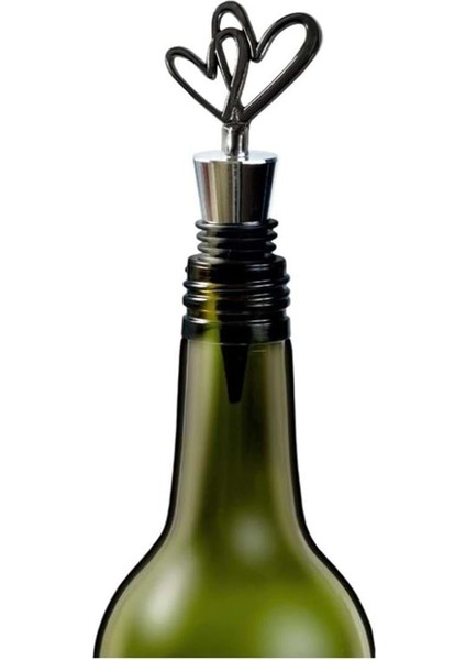 Çift Kalpli Yeniden Kullanılabilir Dekoratif Yağ Içecek ve Şarap Şişesi Tıpası