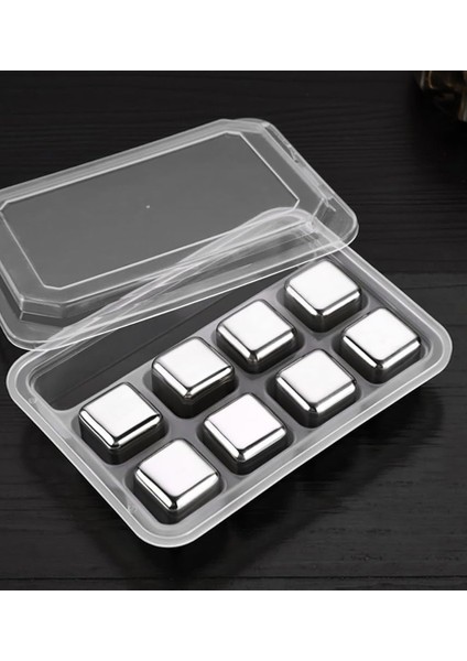 6'lı Küp Paslanmaz Çelik Buz Kalıbı Sulandırmayan Erimeyen Buz Küp (6'lı Küp) Maşa Dahil Değildir