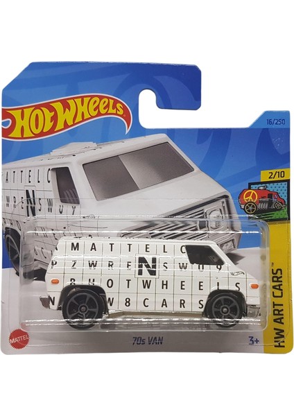 - 70S Van - Hw Art Cars 2/10 - HKH46 - Short Card - Kleintransporter - Beyaz - Mattel 2023