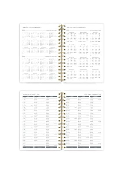 Journals Spiralli Sert Kapak 2025 Günlük Ajanda A5 modelleri