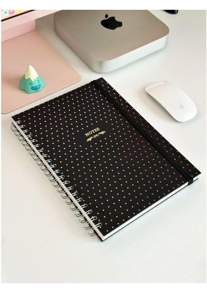 Journals Sert Kapak Spiralli Defter,lastikli 20X28 cm 90 Gr. 120 Yap. +40 Çiz.+40 Nokt