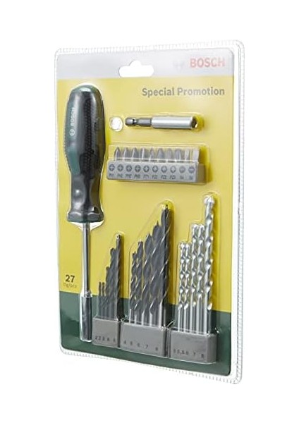 Professional Accessories - 27 Parça Tornavidalı Vidalama ve Matkap Ucu Seti, Gümüş fiyatları