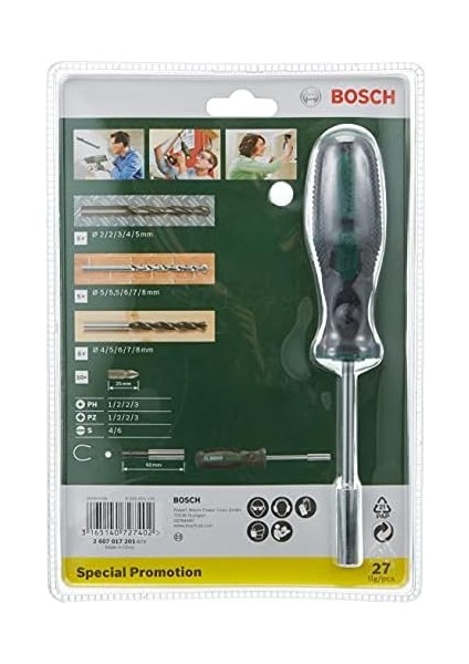 Professional Accessories - 27 Parça Tornavidalı Vidalama ve Matkap Ucu Seti, Gümüş modelleri