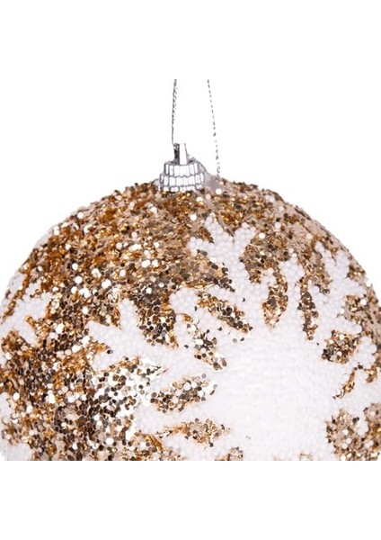 Topu Pullu Beyaz Kar Tanesi Şekilli 2'li Paket 9 Cm. modelleri