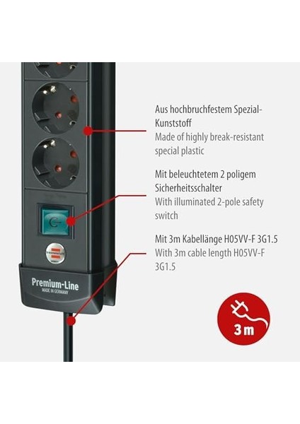 Premium-Line 10 Soketli 3 Metre Priz modelleri