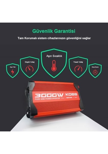 KBN3000 12V/220V 3000WATT Tam Sinüs Dönüştürücü Invertör modelleri