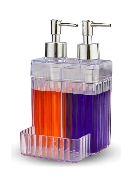 Bölmeli Şeffaf Akrilik Sabunluk ve Deterjanlık - Sünger Hazneli, Mutfak ve Banyo Için Pratik Şeffaf Plastik Sabunluk Dispenseri, Dayanıklı ve Kullanışlı Tasarım fiyatları