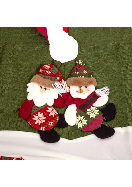 Yılbaşı Süsü Çam Örtüsü Noel Baba Kardan Adam Figürlü Yeşil 100 Cm. fiyatları