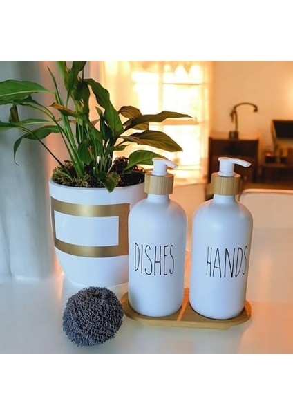 Bambu Kapaklı Cam Sıvı Sabunluk Seti 500 ml x 2 - Mutfak ve Banyo Için Pompalı Sabunluk, El ve Bulaşık Sabunu Için Şık ve Dayanıklı Tasarım, Çevre Dostu Cam ve Bambu fiyatları