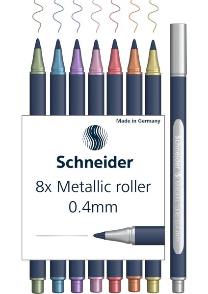 ML05011502 Metalik Tükenmez Kalem 8'li Set (Çizgi Kalınlığı 0,4 Mm, Yüksek Metalik Mürekkep, Hızlı Kuruyan,%88 Biyo Bazlı Plastik Gövde) 8 Adet Çeşitli Renklerde