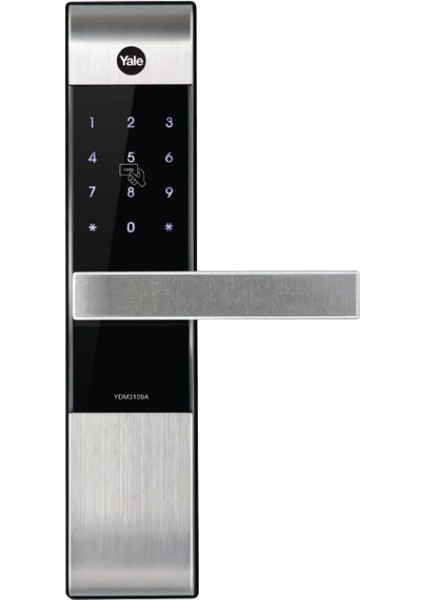 YDM3109A Kartlı ve Şifreli Dijital Gömme Akıllı Kilit, Metal ve Ahşap Kapılar Için (Yale Home Uygulaması ile Çalışır)