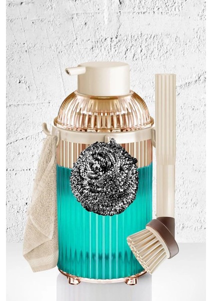 Haus Mutfak Bulaşık Temizlik Seti Havlu Askısı Fırça Sabunluk Bal 3369