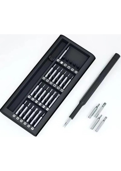 Parça Çelik Hassas Tornavida Tamir Seti, Kutulu Tornavida Seti, Cep Telefonu, Tablet, Bilgisayar Tamir Seti 25 Parça, Yıldız, Düz, Torx Uçlu Set